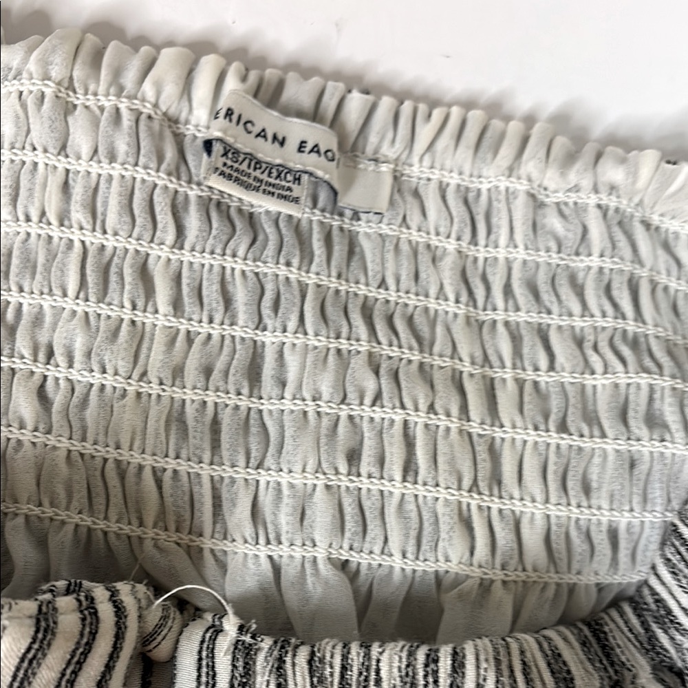 American Eagle Striped Smocked Split Skirt XS